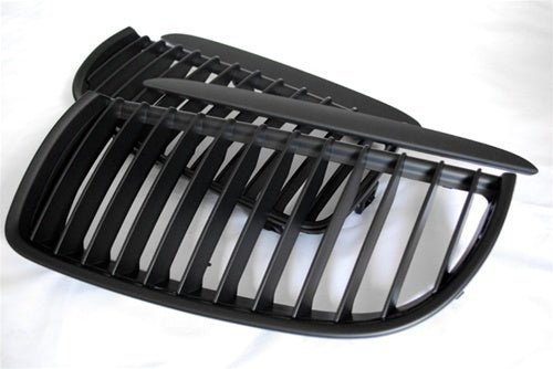BMW Matte Black Front Grilles - E90 E91 3 Series - JL Motoring