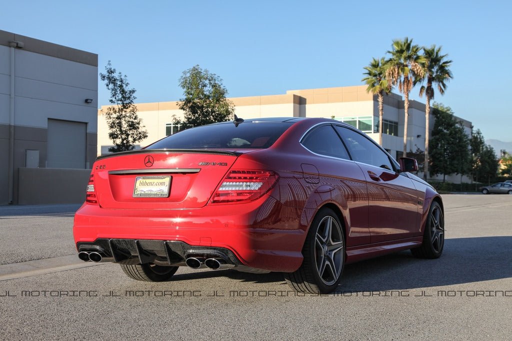 Mercedes Benz W204 C63 2012+ Big Fins Carbon Fiber Rear Diffuser - JL Motoring