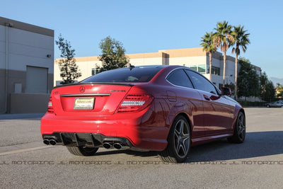 Mercedes Benz W204 C63 2012+ Big Fins Carbon Fiber Rear Diffuser - JL Motoring