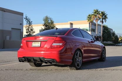 Mercedes Benz W204 C63 2012+ Big Fins Carbon Fiber Rear Diffuser - JL Motoring