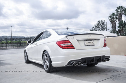 Mercedes Benz W204 C63 2012+ Big Fins Carbon Fiber Rear Diffuser - JL Motoring