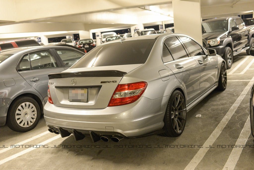 Mercedes Benz W204 Carbon Fiber Rear Bumper Extensions - JL Motoring