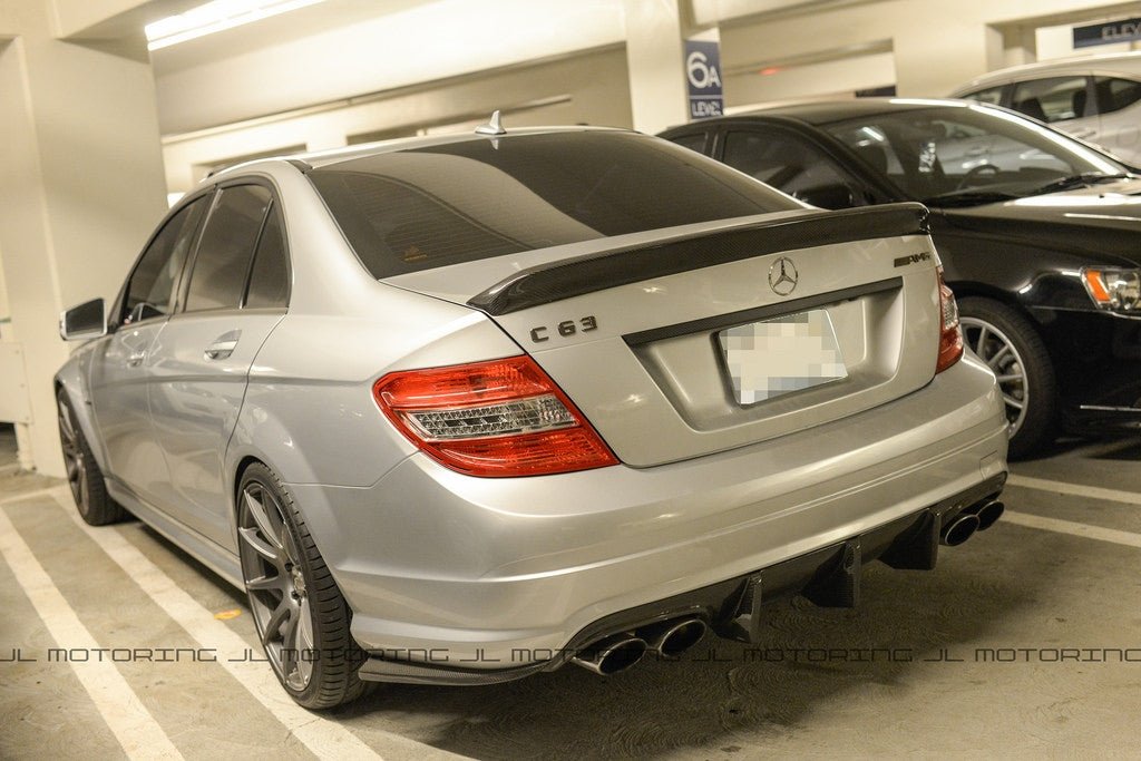 Mercedes Benz W204 Carbon Fiber Rear Bumper Extensions - JL Motoring