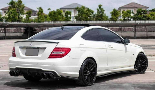 Mercedes Benz W204 LCI Carbon Fiber Rear Bumper Extensions - JL Motoring