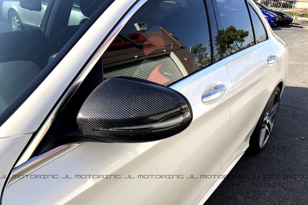 Mercedes Benz W205 C Class Carbon Fiber Mirror Covers - JL Motoring