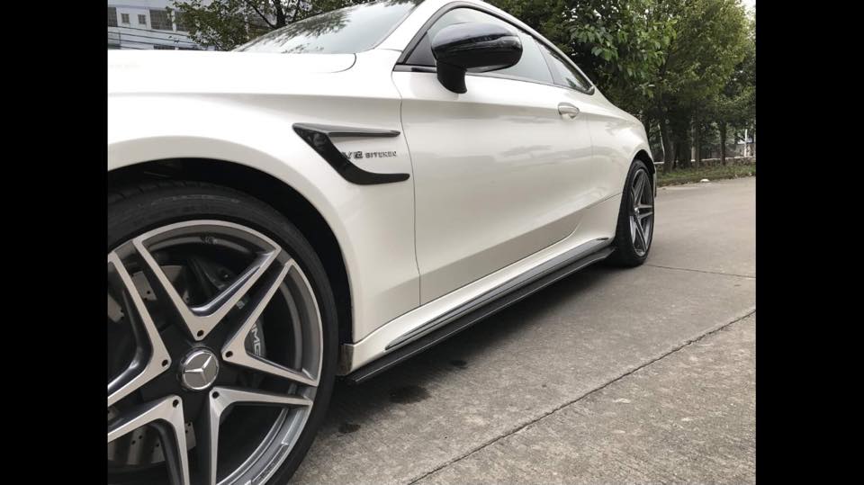 Mercedes Benz W205 C300 C450 C43 C63 AMG Carbon Fiber Side Skirts - JL Motoring