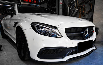 Mercedes Benz W205 C63 AMG Carbon Fiber Front Lower Trims installed - JL Motoring