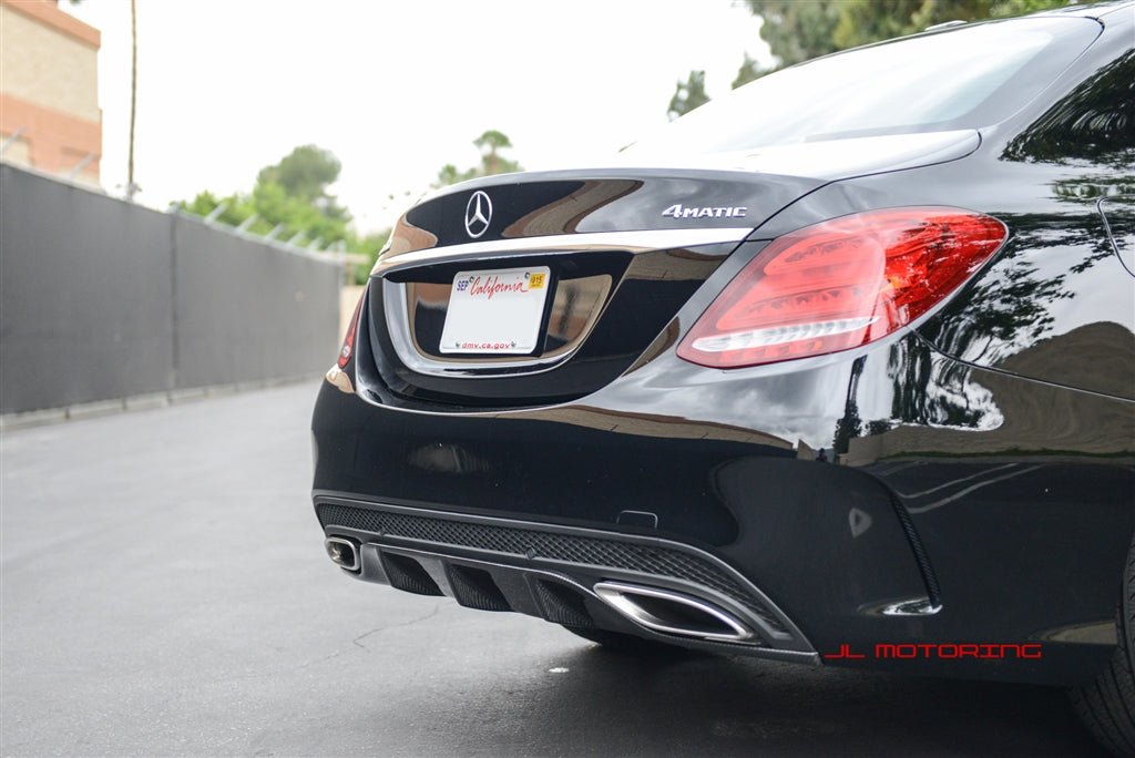 Mercedes Benz W205 C63 C300 C350 Sport Carbon Fiber Rear Diffuser - JL Motoring
