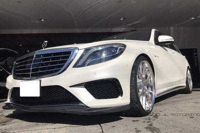 Mercedes W222 S63 AMG Carbon Fiber Front Lip side view - JL Motoring