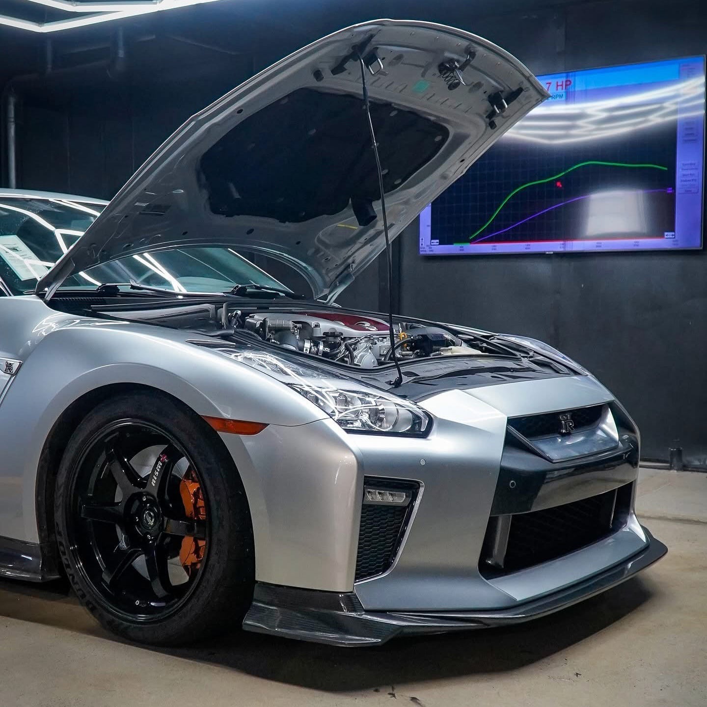 Nissan R35 GTR V Style Carbon Fiber Front Lip - JL Motoring