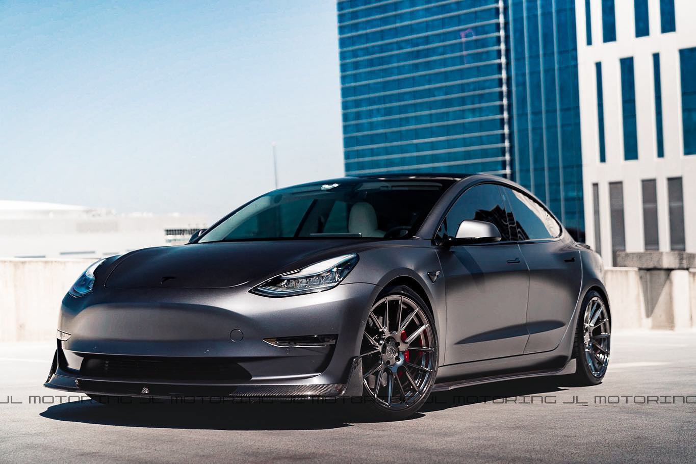 Tesla Model 3 Carbon Fiber Front Lip - JL Motoring