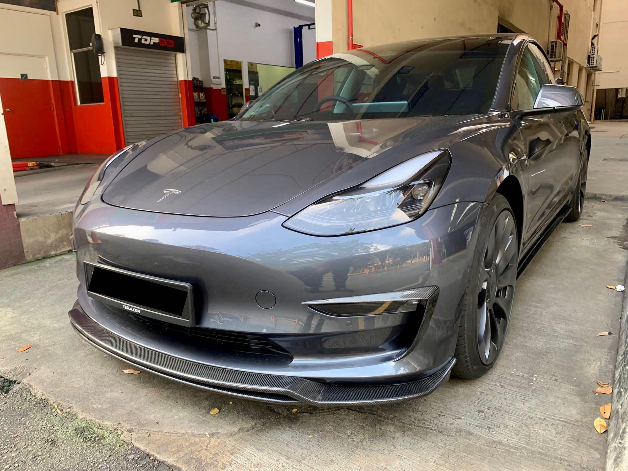Tesla Model 3 Carbon Fiber Front Lip - JL Motoring