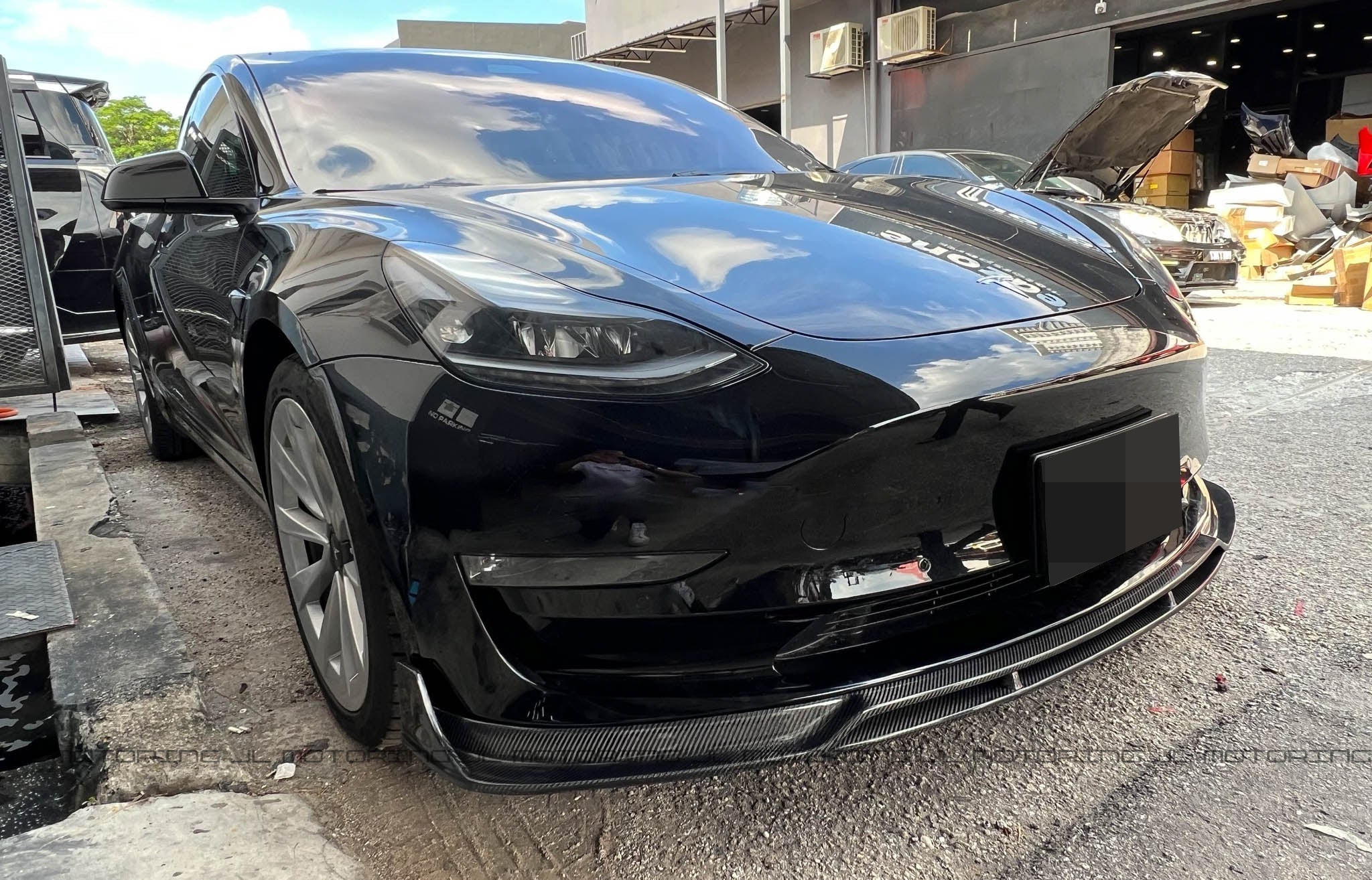 Tesla Model 3 Carbon Fiber Front Lip - JL Motoring
