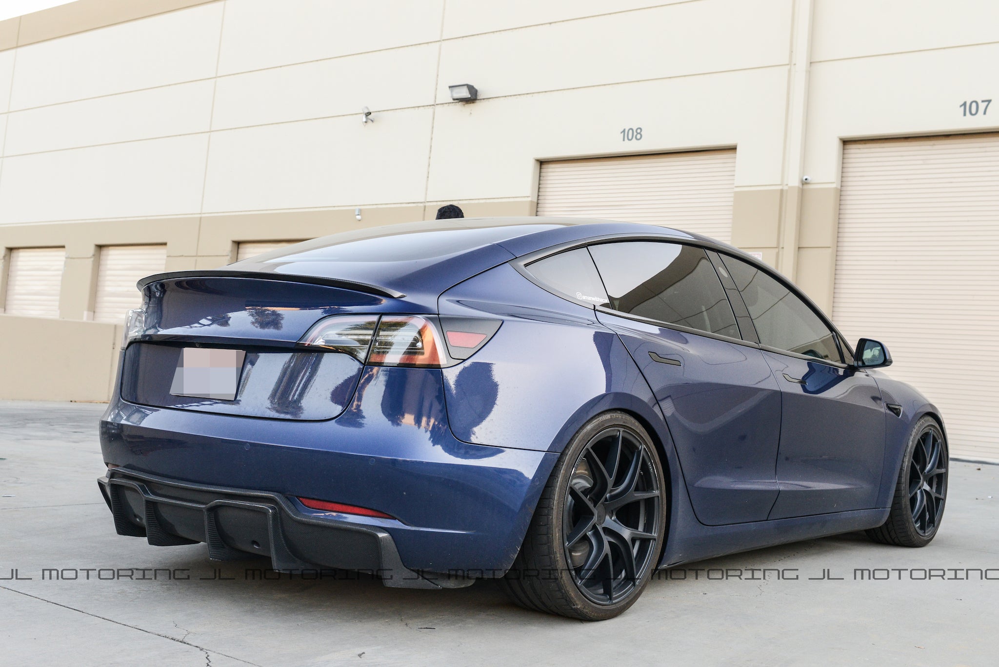 Tesla Model 3 Carbon Fiber Rear Diffuser - JL Motoring