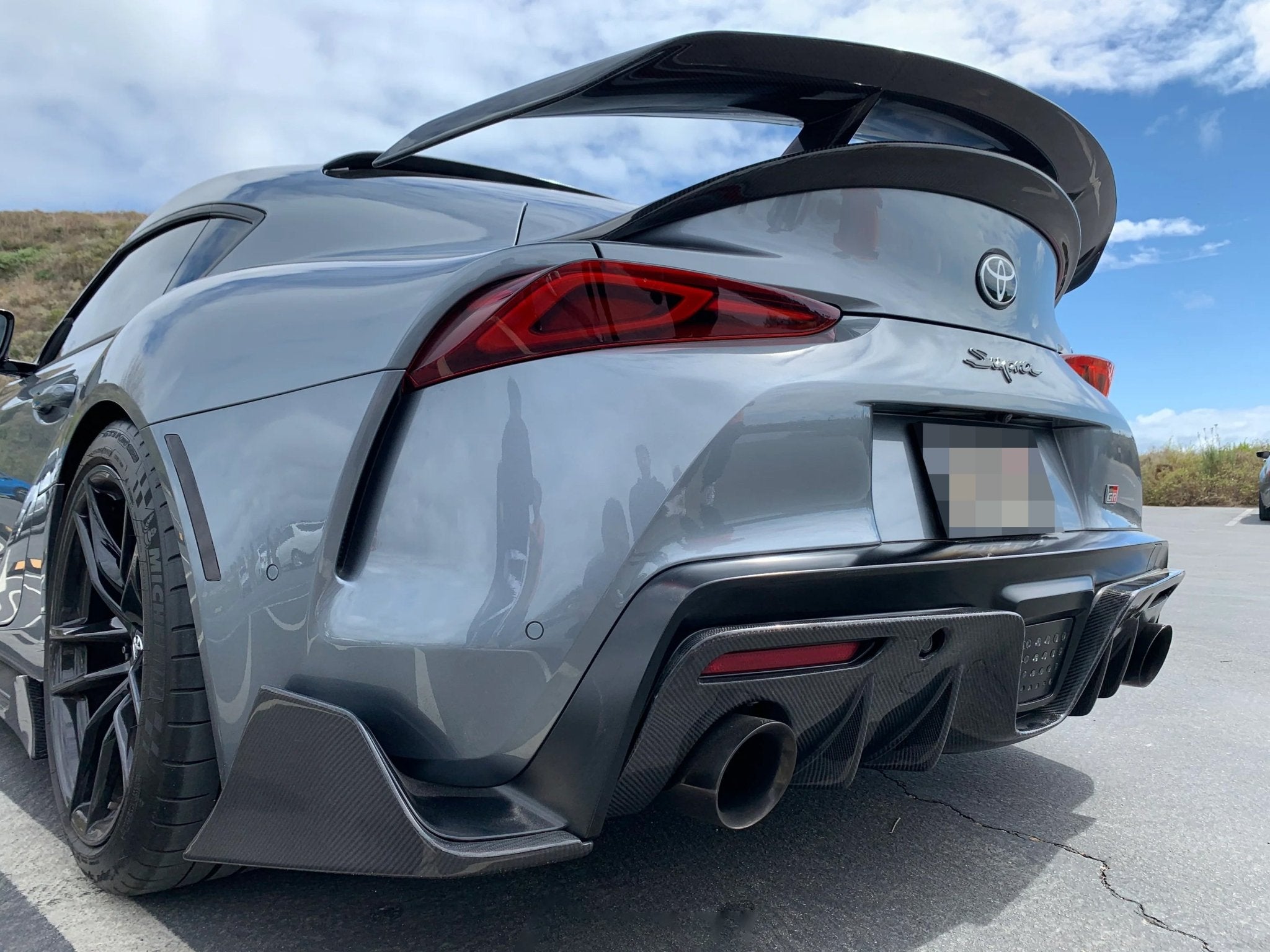 Toyota Supra MKV A90 A91 Carbon Fiber Rear Side Skirts - JL Motoring