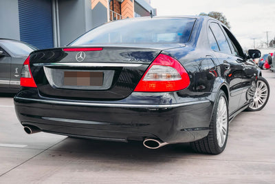 Mercedes W211 E63 AMG Style Rear Bumper 2003-2009 installed