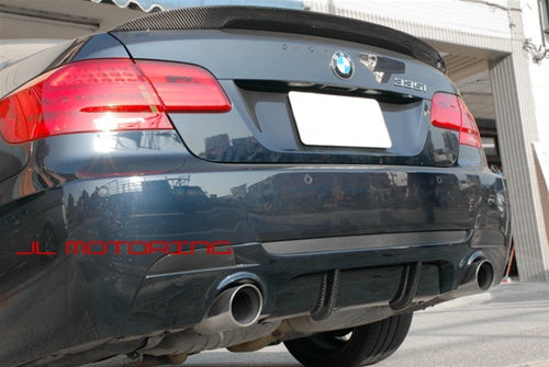 BMW E92 335is M Tech Carbon Fiber Rear Diffuser Cover - JL Motoring