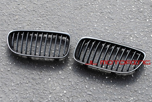 BMW Carbon Fiber Front Grilles - E82 E88 1 Series Coupe Convertible - JL Motoring