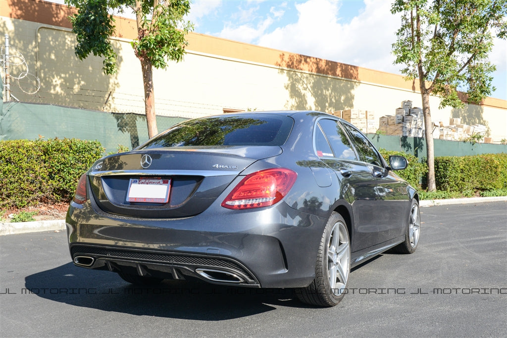 Mercedes Benz W205 C63 C300 C350 Sport Carbon Fiber Rear Diffuser