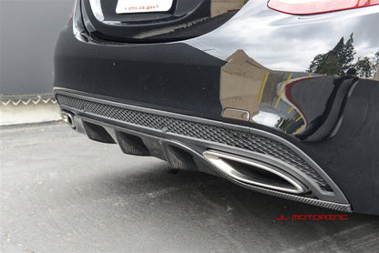 Mercedes Benz W205 C63 C300 C350 Sport Carbon Fiber Rear Diffuser
