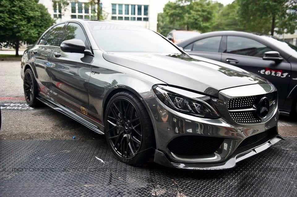 Mercedes Benz W205 C300 C450 AMG C43 Carbon Fiber Front Lip